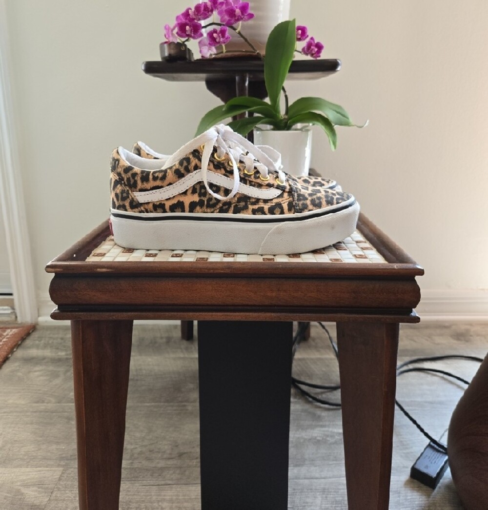 Vans Leopard Print Platform Old Skool Sneakers — Size 6.5 - Picture 4 of 9